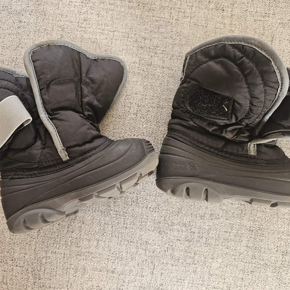 Kamik Black and Gray Kids Snow Boots
